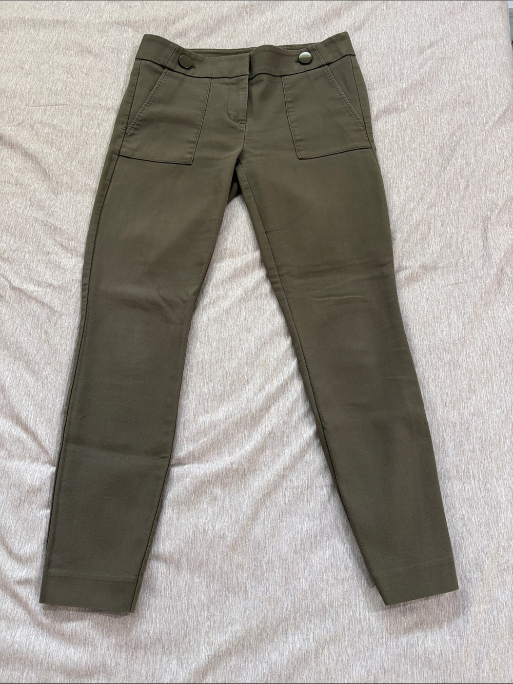 LOFT Olive Green Marisa SKINNY Stretch Cropped Pants Size 4